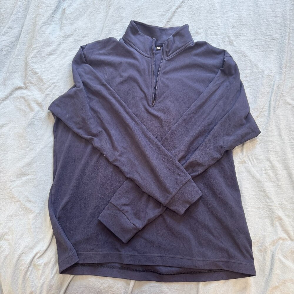 Lightweight Navy Uniqlo Fleece Quarter Zip